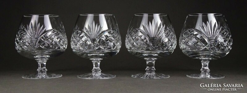 1K439 Set of 4 stemmed liqueur whiskey polished glasses
