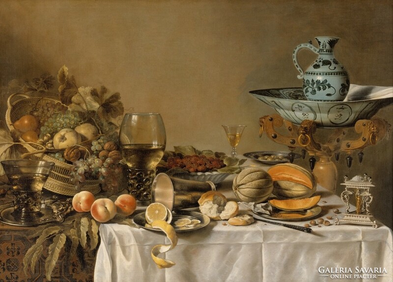 Pieter claesz - autumn still life with fruits - quilted canvas reprint