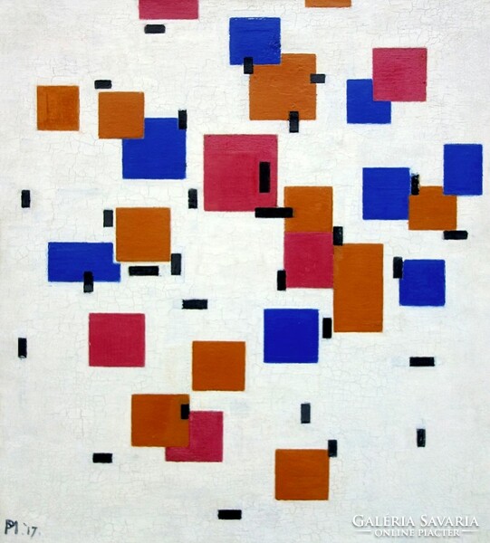 Mondrian - Kompozíció (1917) - vakrámás vászon reprint