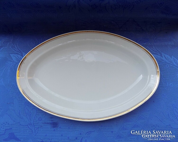 Régi Alföldi porcelán arany szélű ovális asztalközép kínáló 20,5*32 cm (6p)