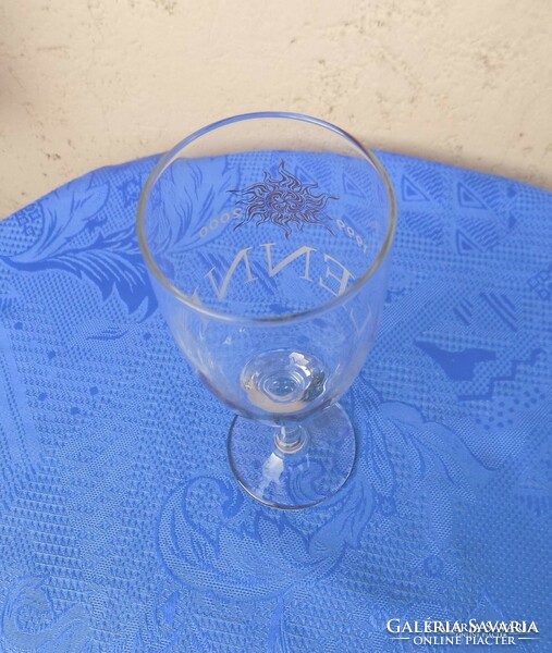 Millennium emlék talpas üveg pohár 1999 - 2000 19 cm (fp)