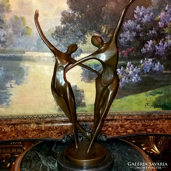 Táncoló pár - art deco bronz szobor