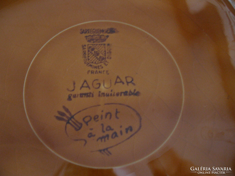 3 Pcs digoin sarreguemines jaguar divided bowl, dip, fondue plate for sale together