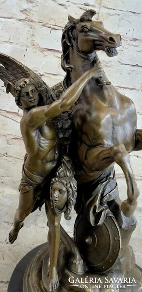 Perseus and Pegasus with head of Medusa - mythological artwork