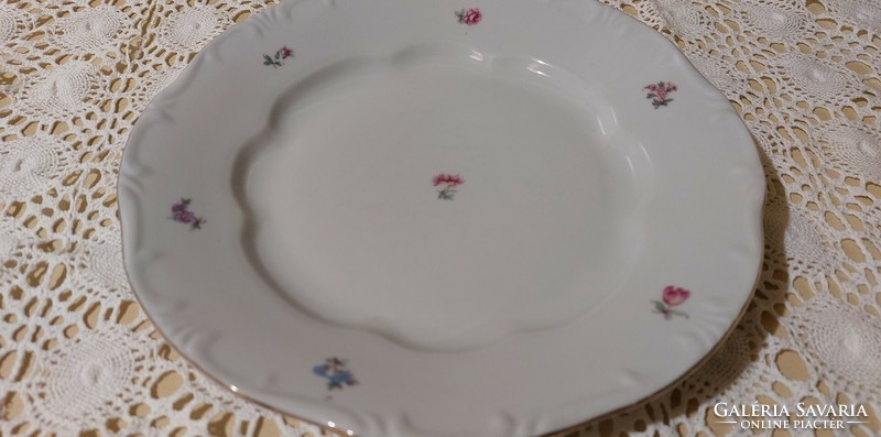 Zsolnay, rare, beautiful flat plate with flowers