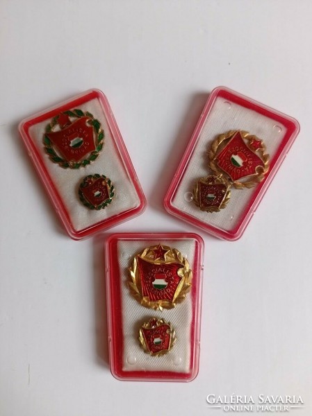 Socialist brigade badges, in their original box