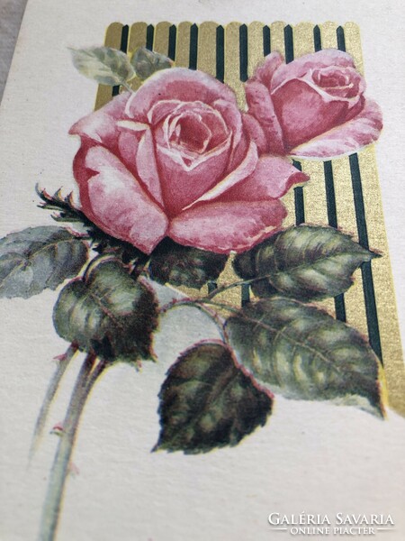 Antik, régi Rózsa virágos képeslap