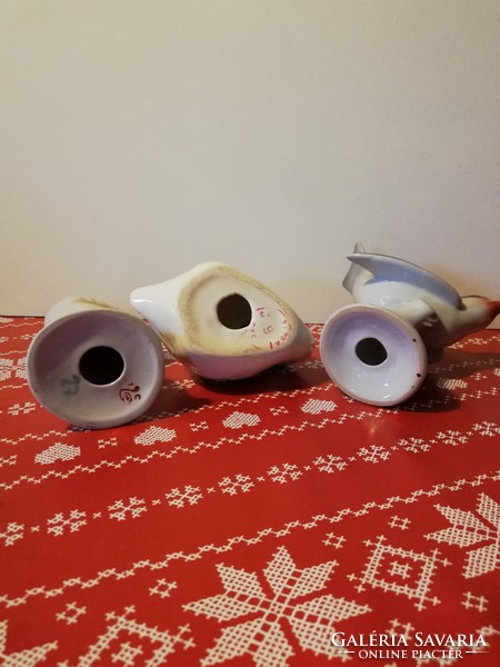 3 darab, gyönyörű madárfigura, porcelán