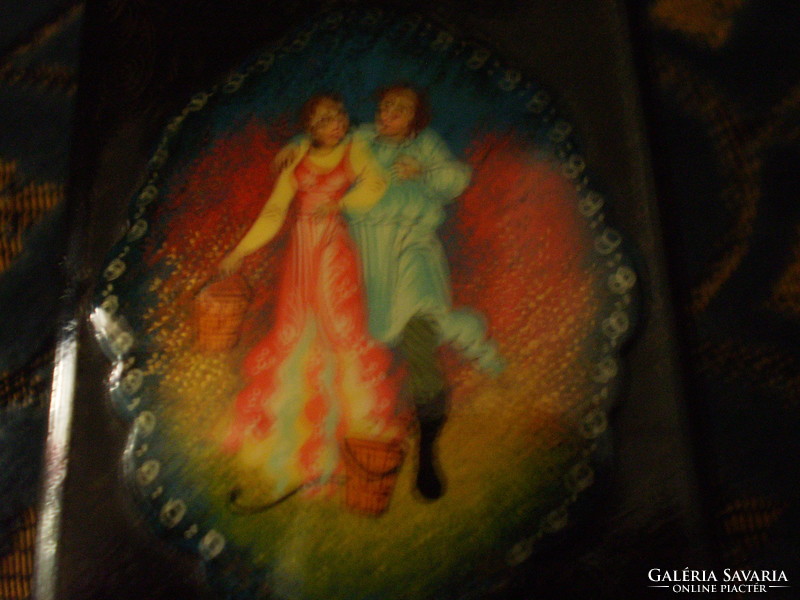 Old Russian hand painted lacquer box