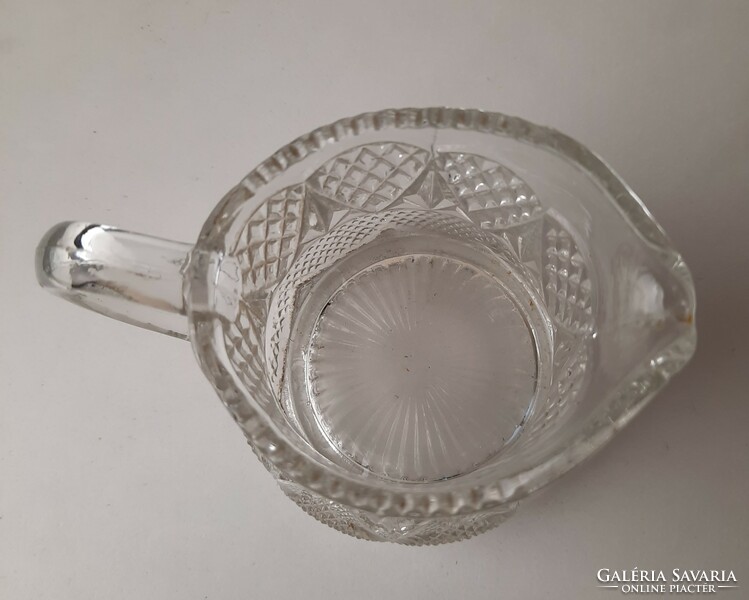 Antique English cast glass cream pourer, small jug
