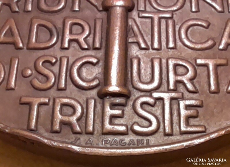 Riunione Adriatica di Sicurta Trieste   bronz plakett (82g 57mm) POSTA VAN !!!