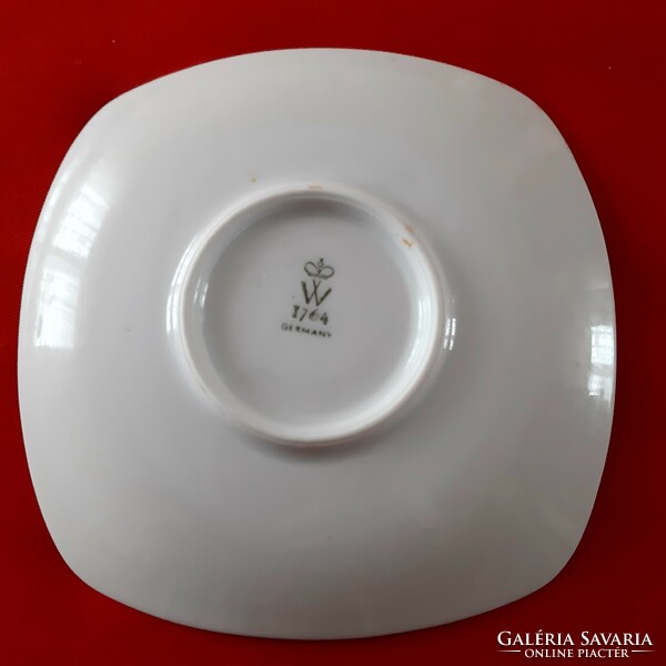 Wallendorf porcelán tányér, gyűrűtartó tálka, fajdkakas mintával. Ritka, kuriózum