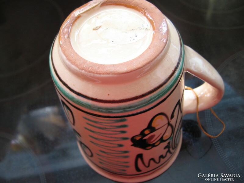 Mezőtúr pottery jug, vase, wooden spoon holder