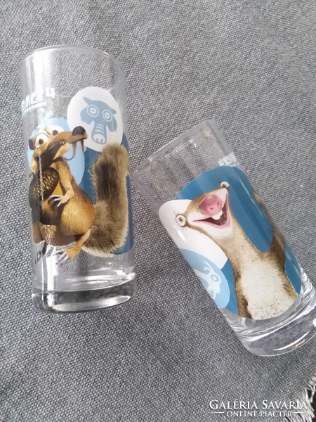 Ice Age 4 - fairy tale illustrated glass cup / 2 pcs