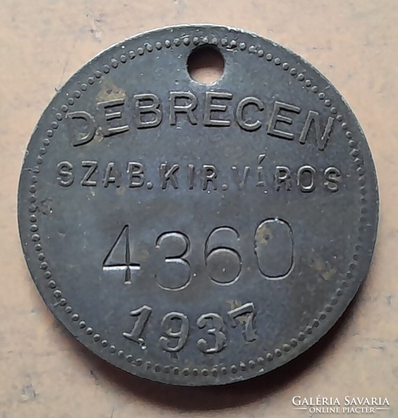 Free Royal City of Debrecen 1937. Barca, token, emergency money. There is mail!!!