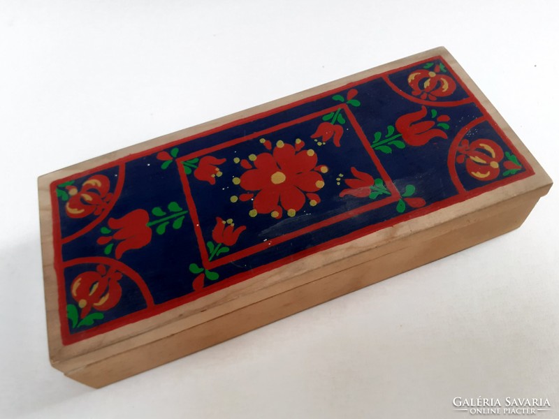 Old folk motif painted wooden box flower box souvenir