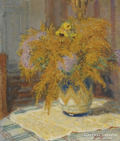 Montezin - Sárga virágcsokor - vászon reprint
