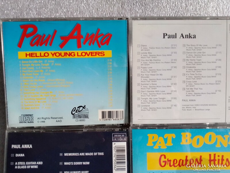 6 gyári CD lemez, 50-es 60-as évek klasszikus amerikai rock Paul Anka Pat Boone jazz Billie Holiday