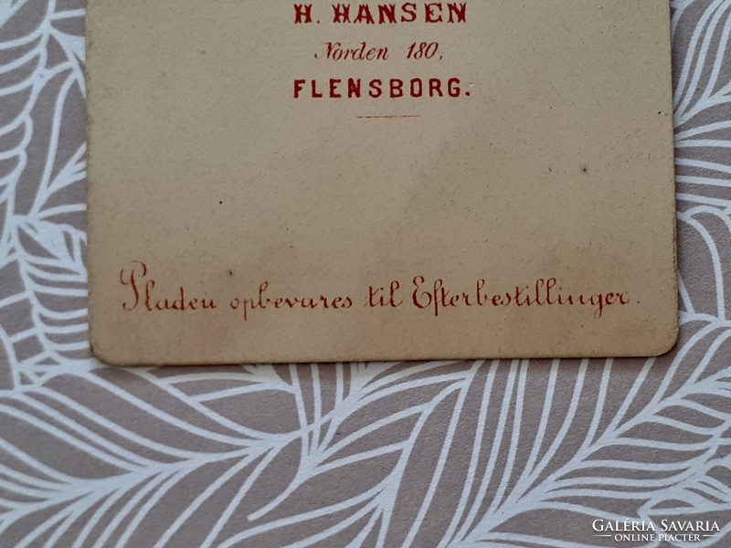 Antik férfi fotó Hans Hansen fotográfus Flensburg régi műtermi fénykép