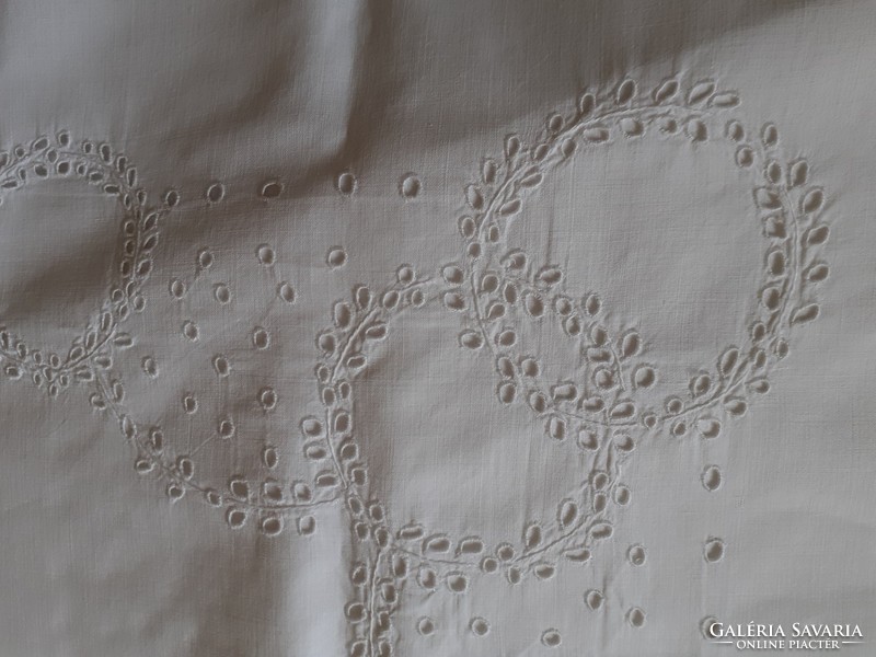 Antique pillowcase monogrammed old bedding lacy azure linen 1 pc