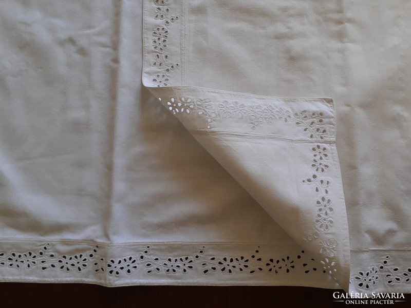 Antique pillowcase monogrammed old bedding lacy azure 2 pcs