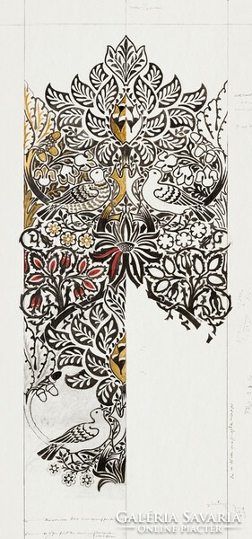 William Morris - Galamb és rózsa - vakrámás vászon reprint