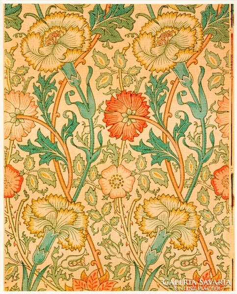William Morris - Virágminta vázlat - vakrámás vászon reprint
