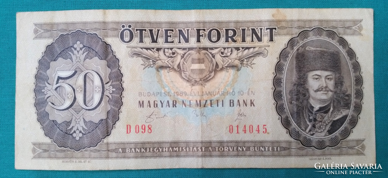 50 Forint - papírpénz - 1989