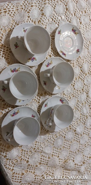 Zsolnay coffee porcelain set with a beautiful flower pattern