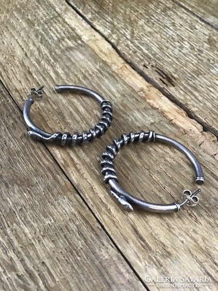 Old silver snake earrings