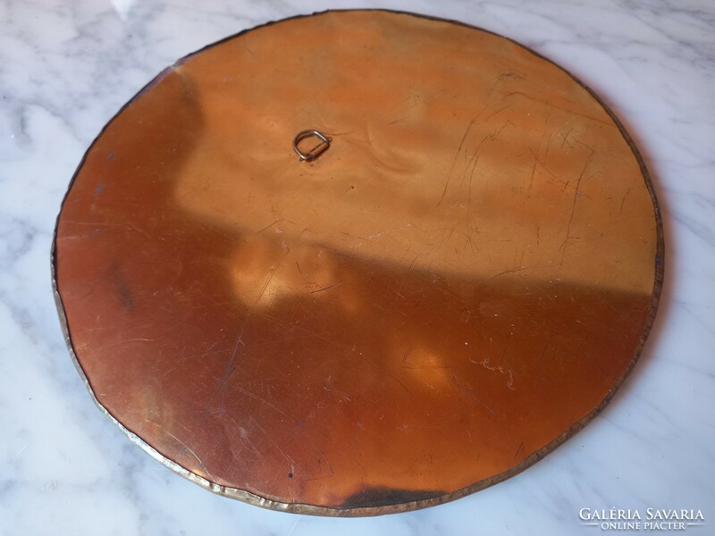 27 cm handmade copper mirror with bone decoration for sale