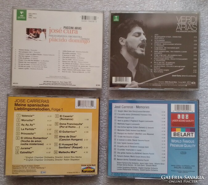 Gyári műsoros CD lemez, José Cura Verdi és Puccini opera áriák, José Carreras spanyol és olasz dalok