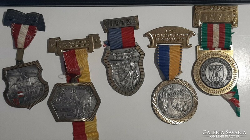 Old German hiking badges, badges