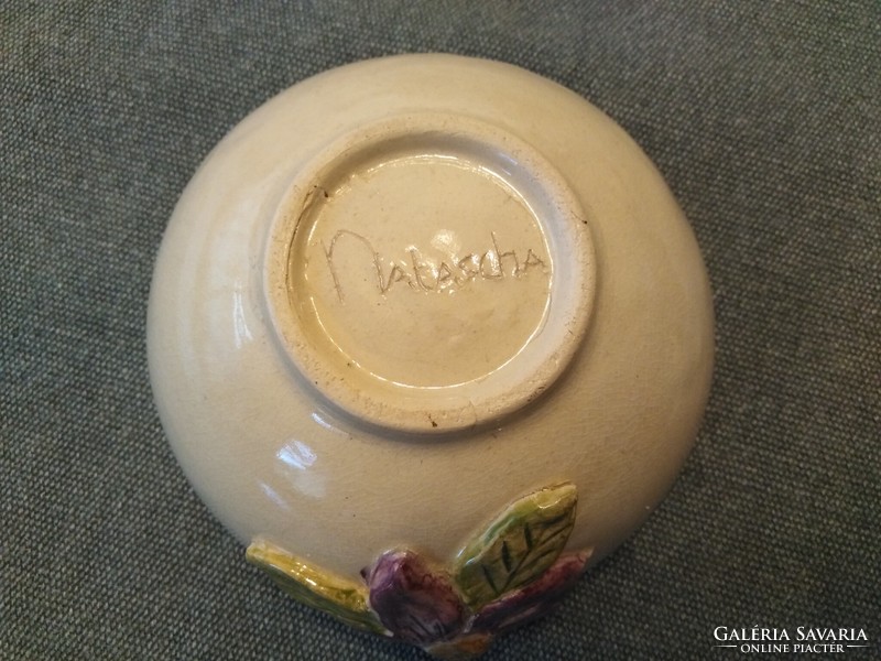 Handmade ceramic bowl - with flowers / muesli