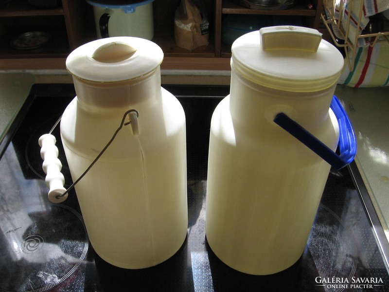 3 classic plastic milk jugs