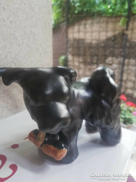 Industrial artist ceramic dog-gardener skärmä ????