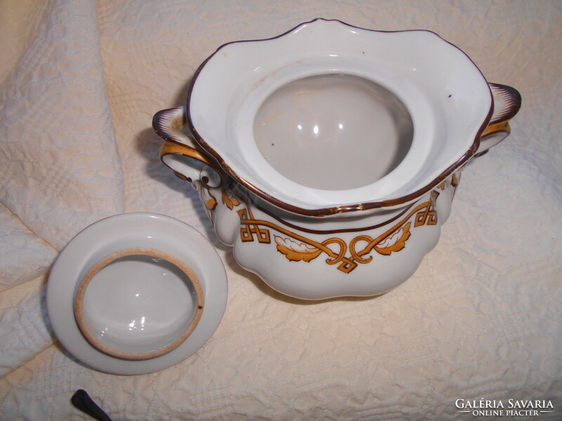 Antique elbogen porcelain sugar bowl