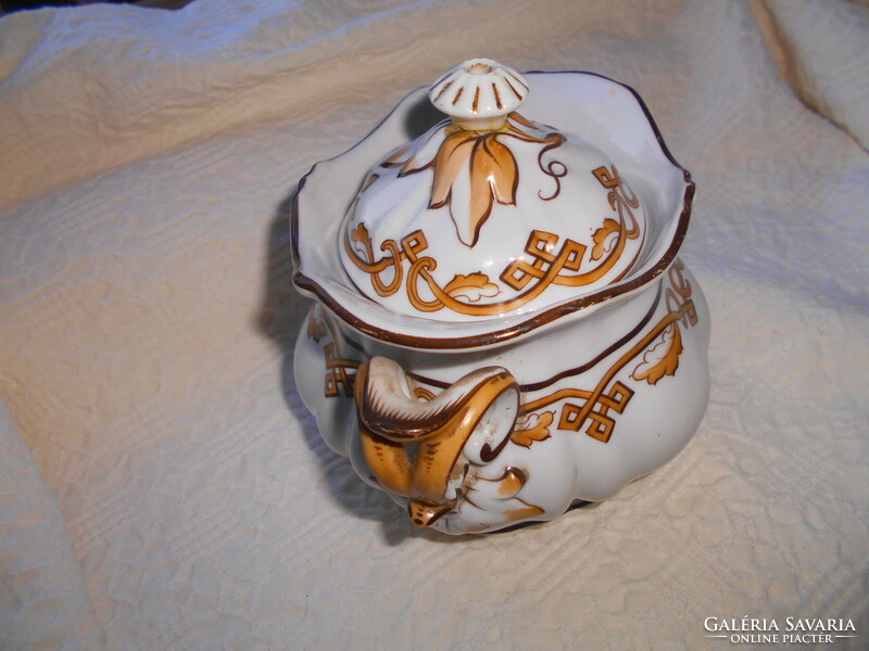 Antik Elbogen  porcelán cukortartó