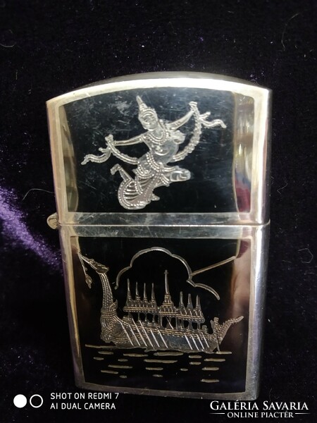 Silver (925 sterling silver) Siam (Thailand) petrol lighter