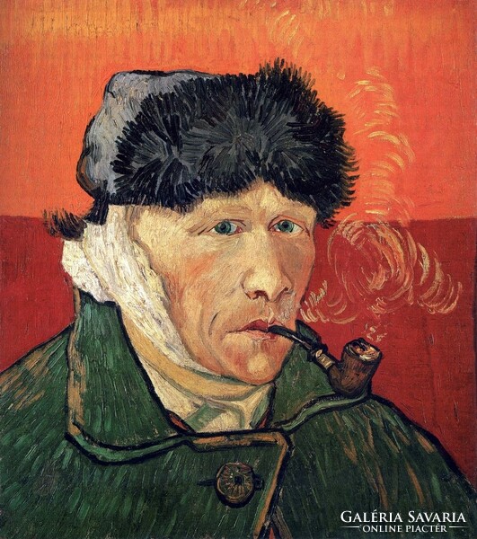 Van gogh - self-portrait with a pipe - blindfold canvas reprint