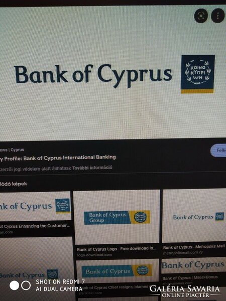 Ezüst (830) cyprusi bank emblémájú levélnehezék különlegesség