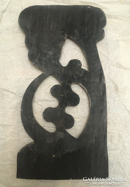 Ghanaian adinkra gye nyame wood carving 49x26 cm