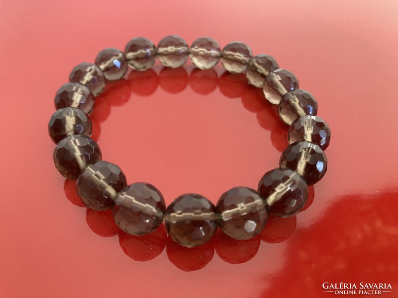 Smoky quartz rubber bracelet