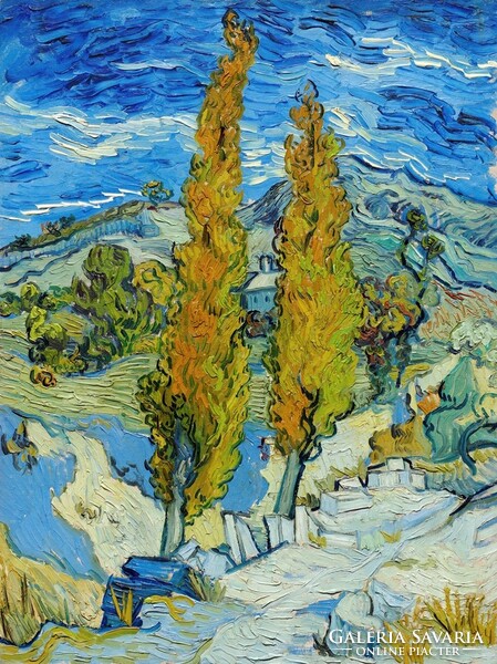 Van Gogh- Nyárfák - vakrámás vászon reprint