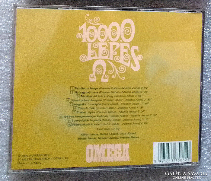Gyári műsoros CD lemez, Omega 10000 lépés válogatás dalok