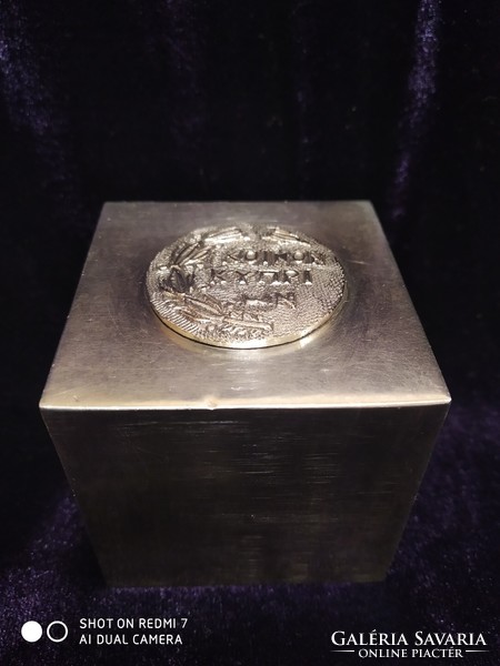Silver (830) Cypriot bank emblem paperweight is a specialty