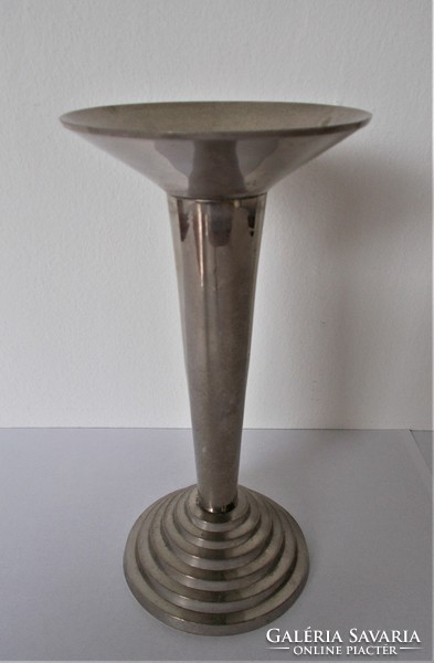 Antique, art deco candle holder, 1930s, stainless steel / links in the description /