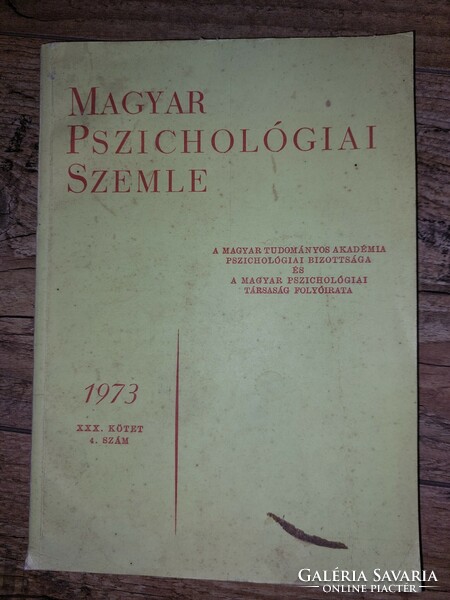 Magyar Pszichológiai Szemle 1973-as