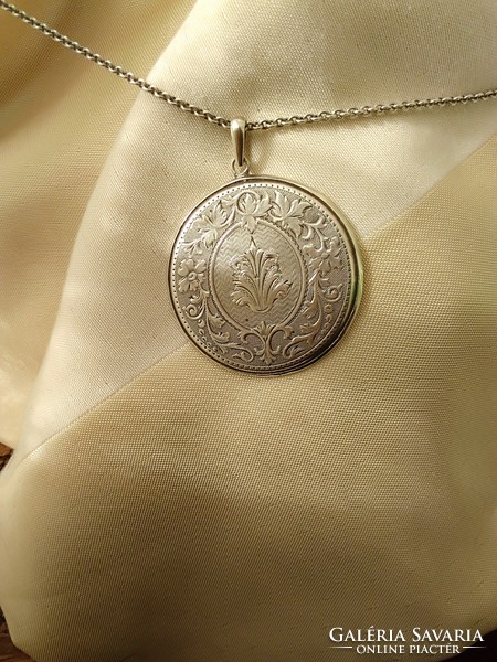 Art Nouveau, antique pendant on an old armor chain!