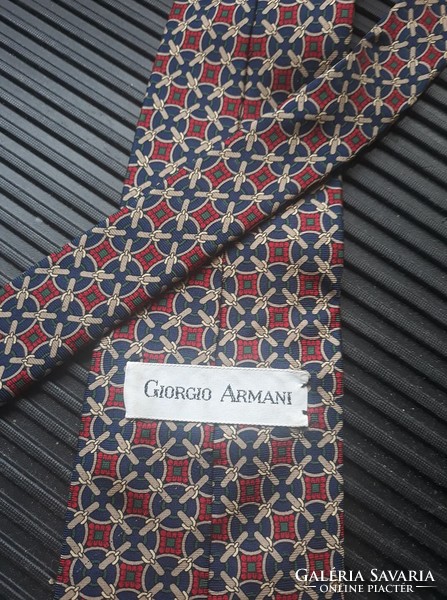 Armani: Midcentury, vintage ruha: hernyóselyem nyakkendő, Designer férfi öltözet